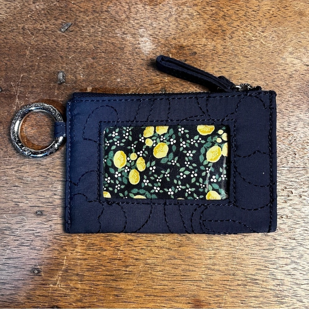 Vera Bradley | Black Floral Zip ID Case